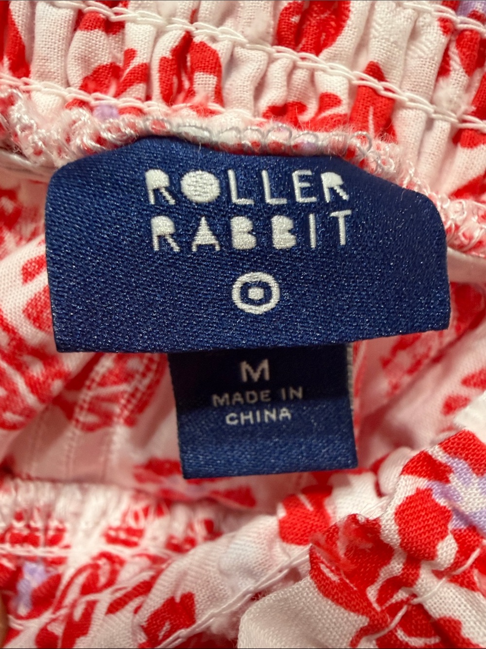 Roller Rabbit Red and White Tiered Floral Mini Skirt size M - Picture 3 of 4